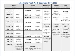 Finals Schedule